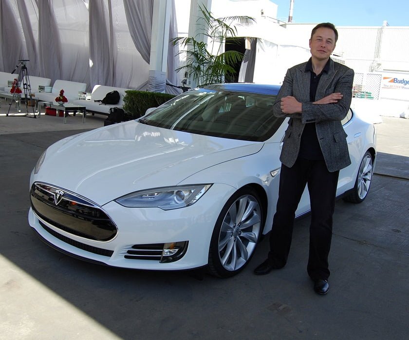 Elon musk with Tesla
