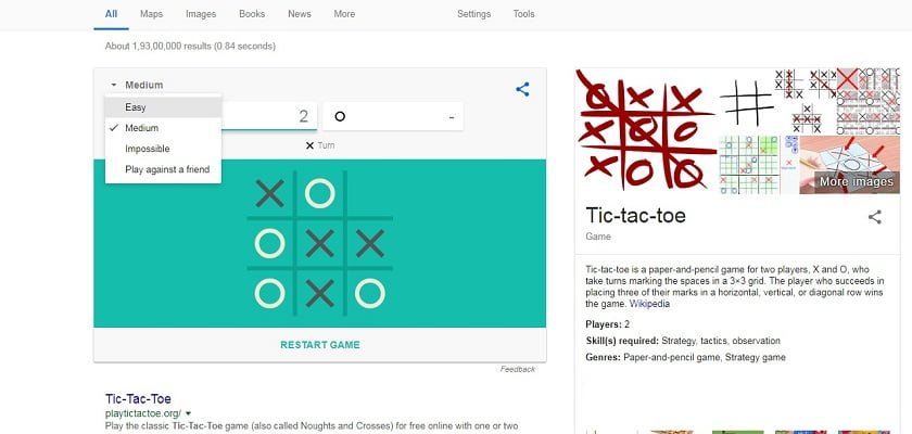 top Google tricks Tic tac toe 2