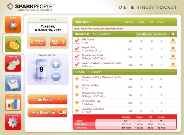 SparkPeople Best Calorie Counting Apps