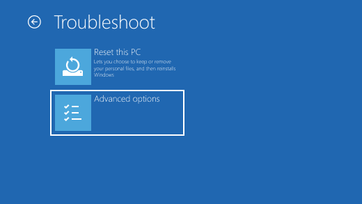 Troubleshoot AdvancedOptions for windows 10 safe mode