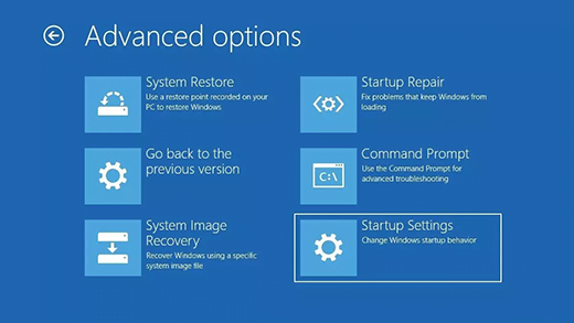 Windows 10 Safe Mode Advanced Options