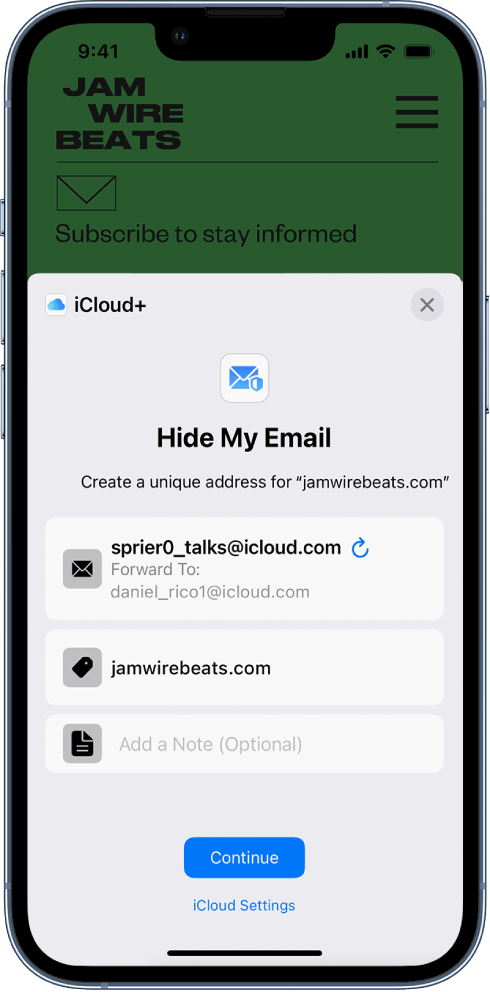 Hide my email iPhone