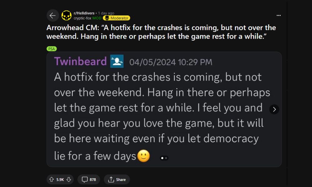 Helldivers 2 frequent crashes fix